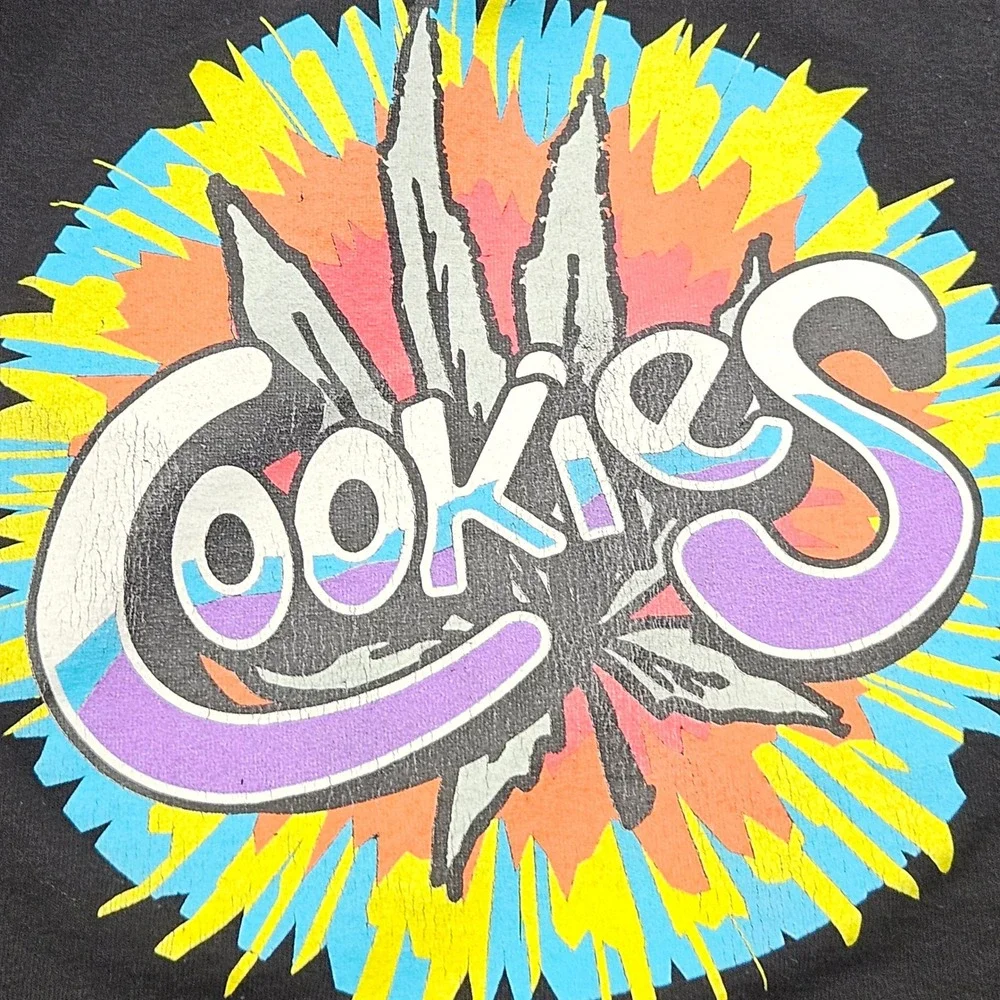 Cookies Tshirt Mens XL Black Graphic Logo Burst Streetwear Skate‎ Tee Modern